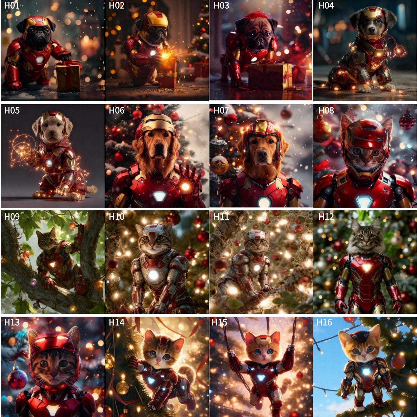 Custom Pet Portrait β Festive Holiday Wall Art