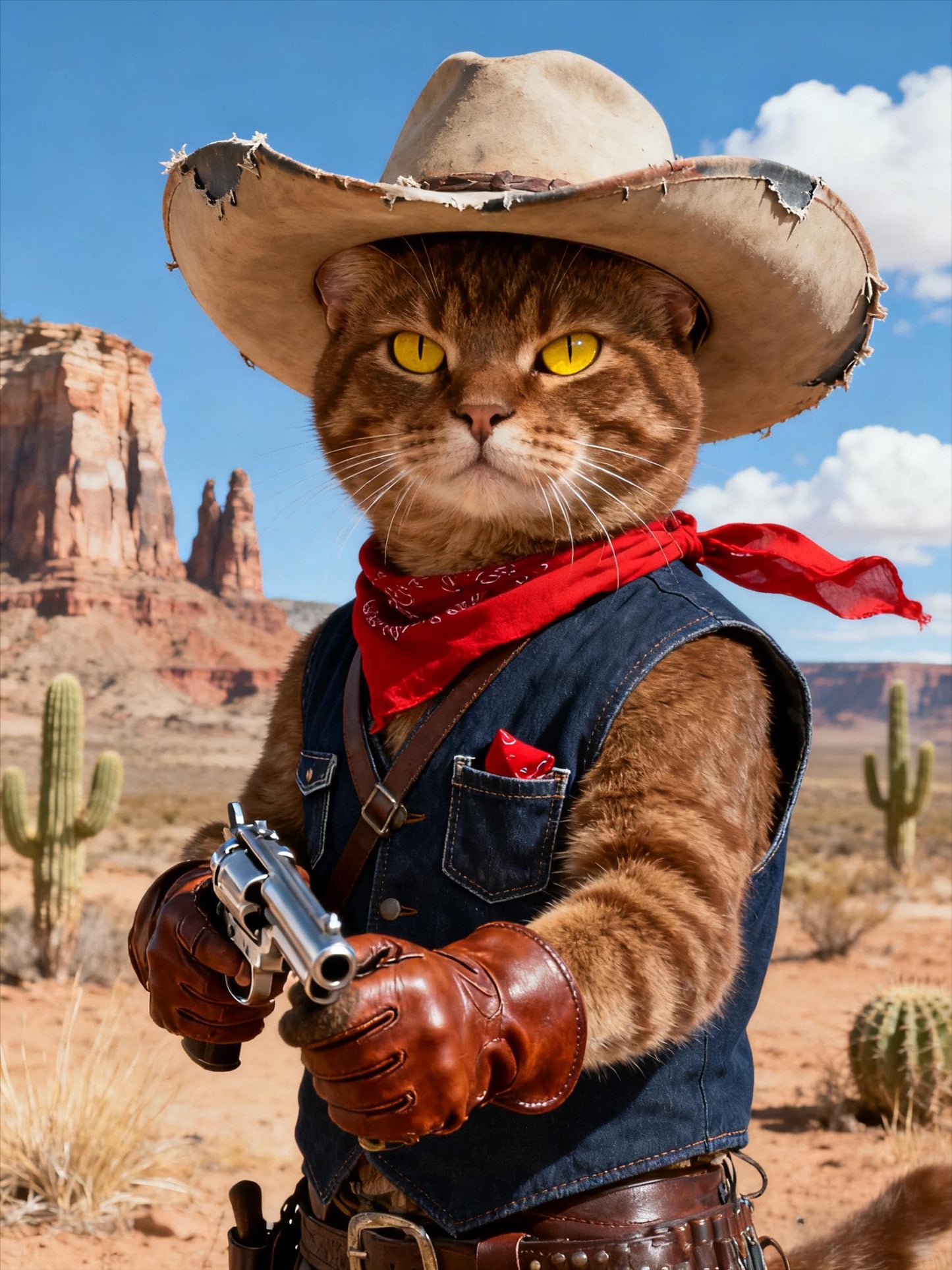 Custom Cowboy Pet Portrait From Photo - Unique Pet Lover Gift (Digital)