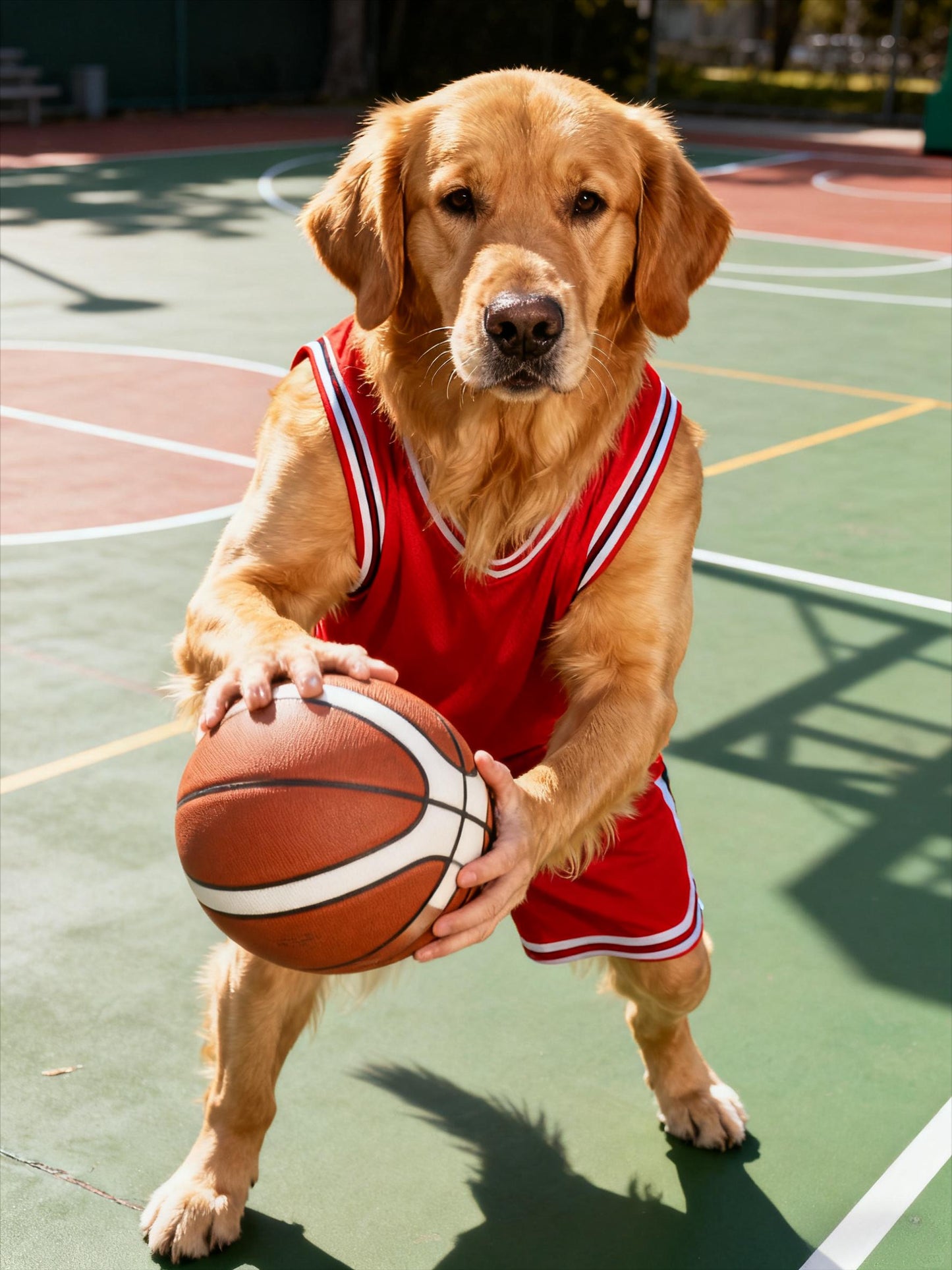 Pet Portrait Midjourney Prompts: Dog Basketball Painting AI Art (PDF)