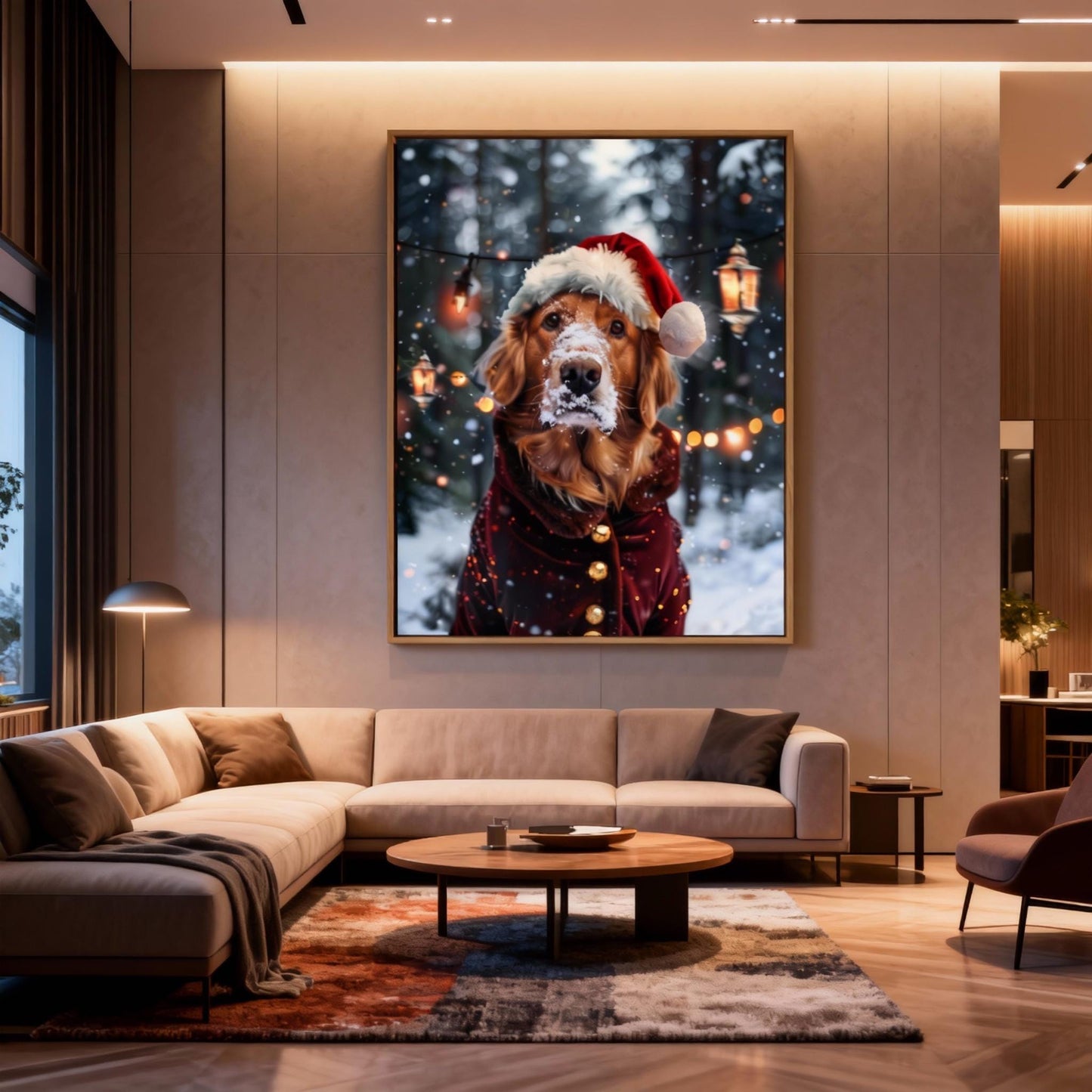 Custom Christmas Pet Portrait - Festive Holiday Wall Art