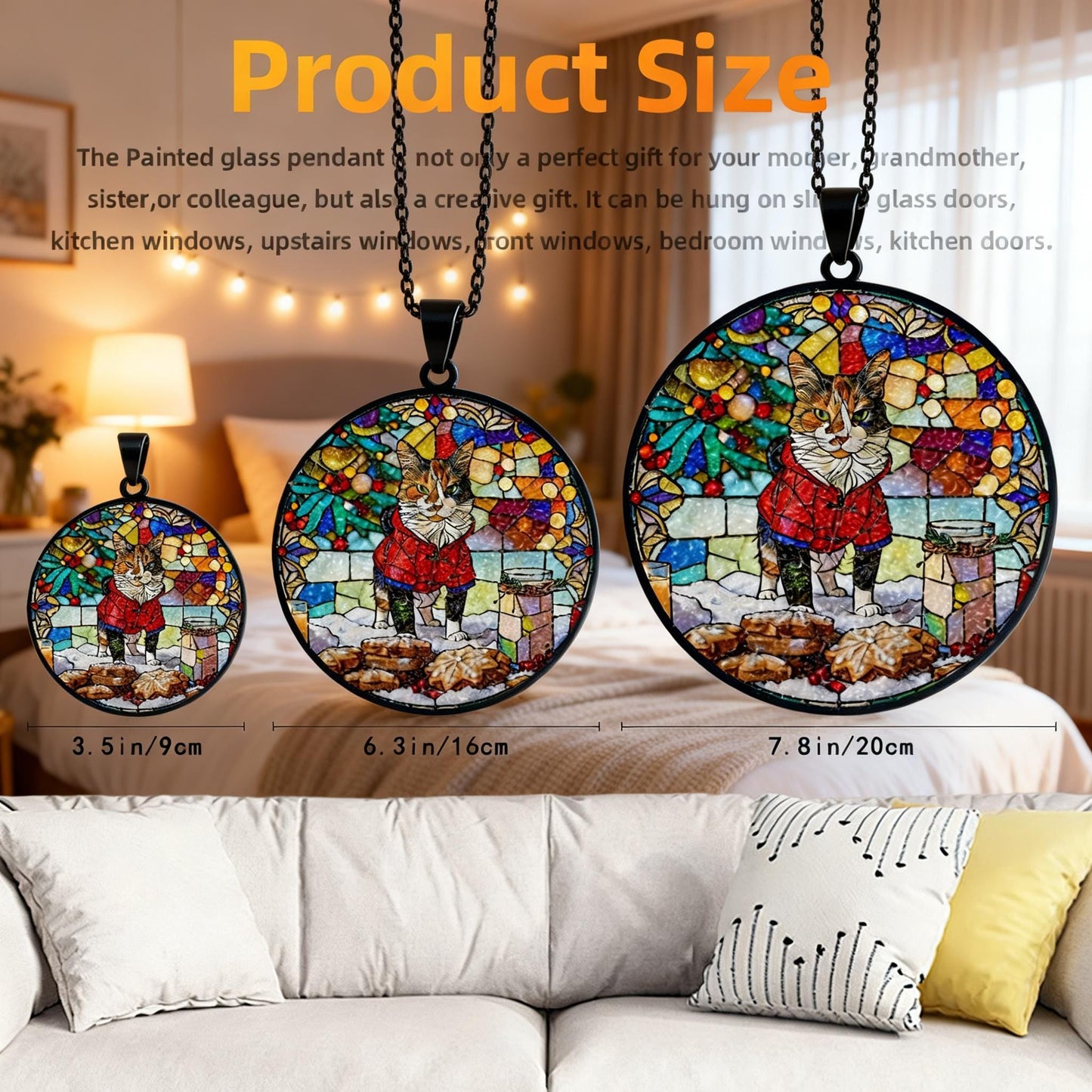 Custom Stained Glass Suncatcher Stained Glass Pet Portrait • Personalized Dog & Cat Suncatcher Memorial Gift Custom Window Hanging Art