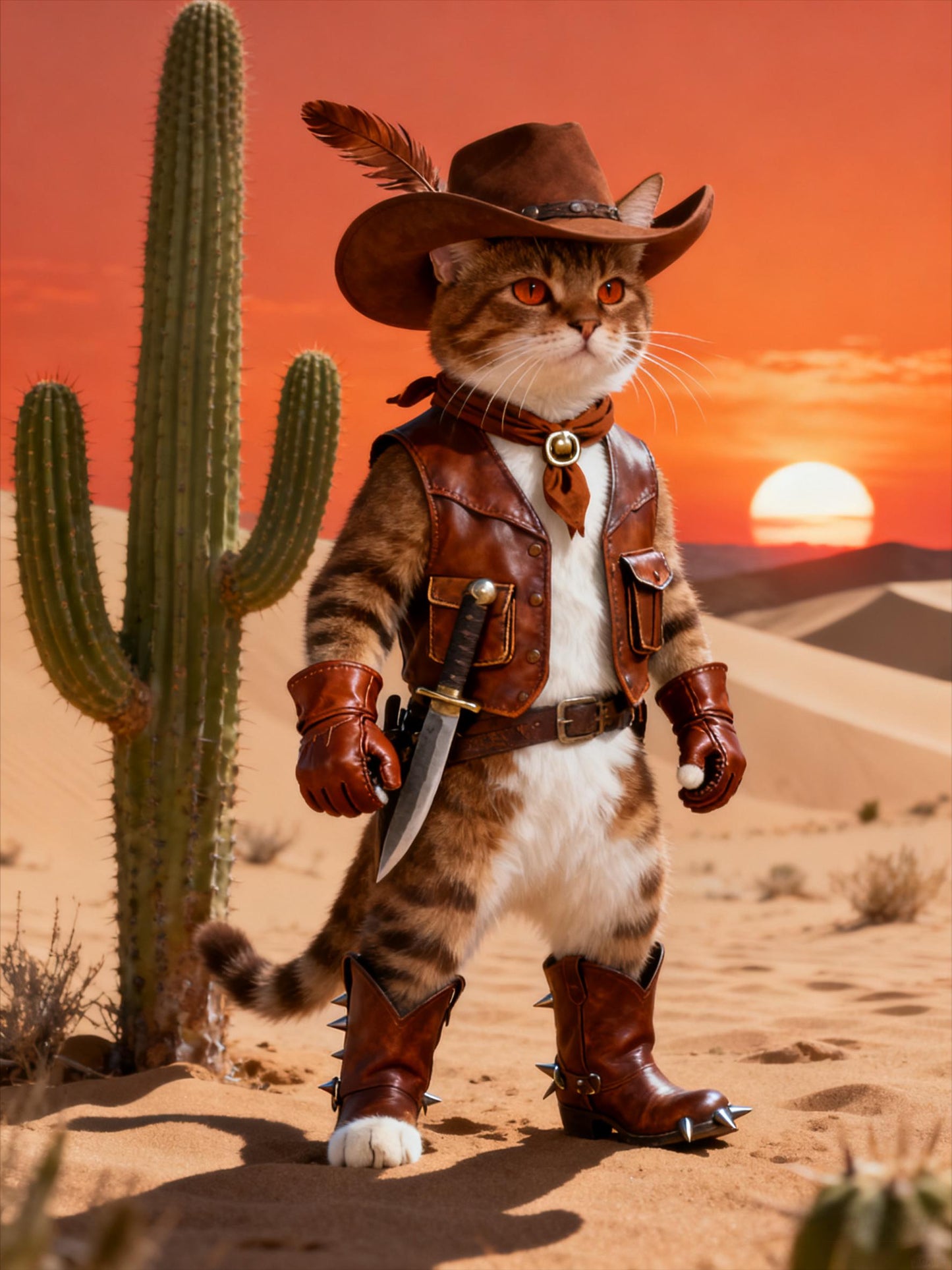 Custom Cowboy Pet Portrait From Photo - Unique Pet Lover Gift (Digital)