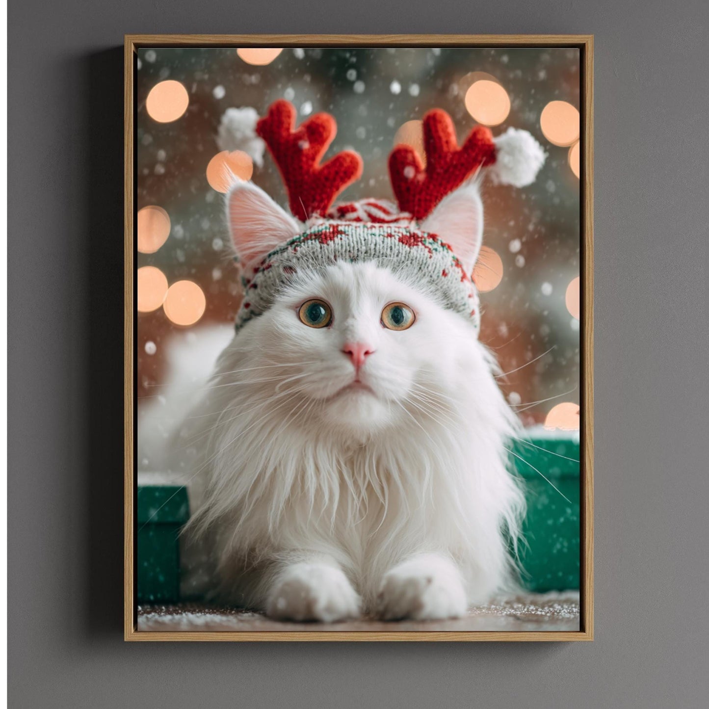 Custom Christmas Pet Portrait: Festive Holiday Wall Art