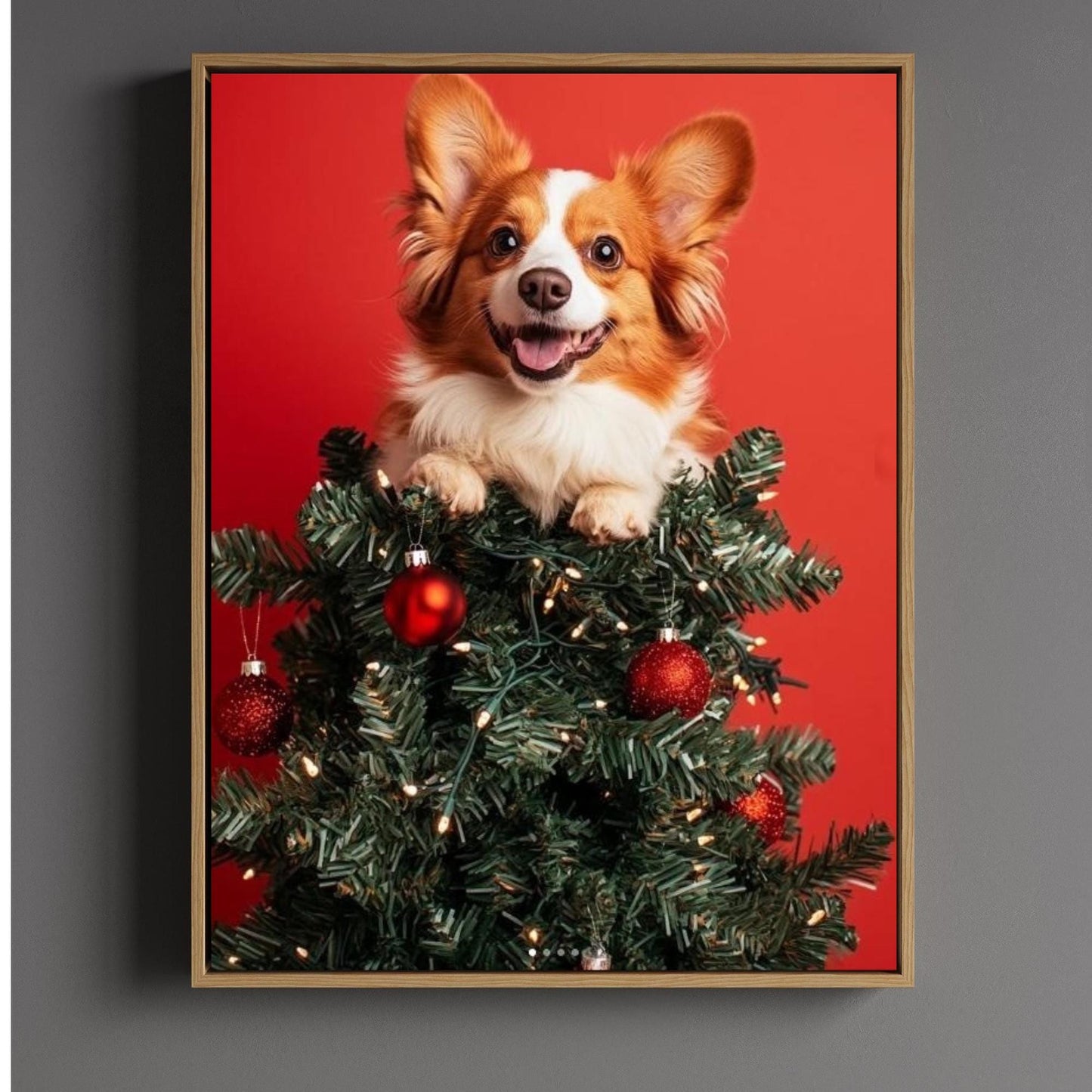 Custom Pet Portrait – Festive Holiday Wall Art