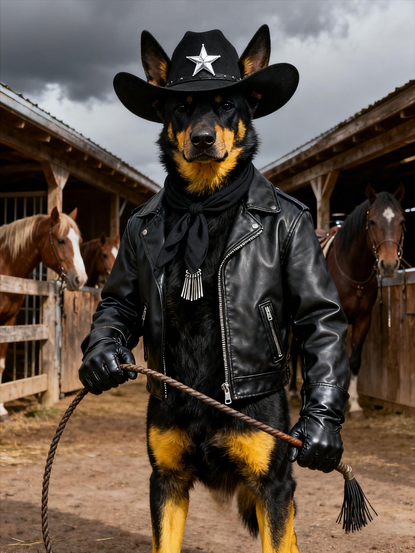 Custom Cowboy Pet Portrait From Photo - Unique Pet Lover Gift (Digital)