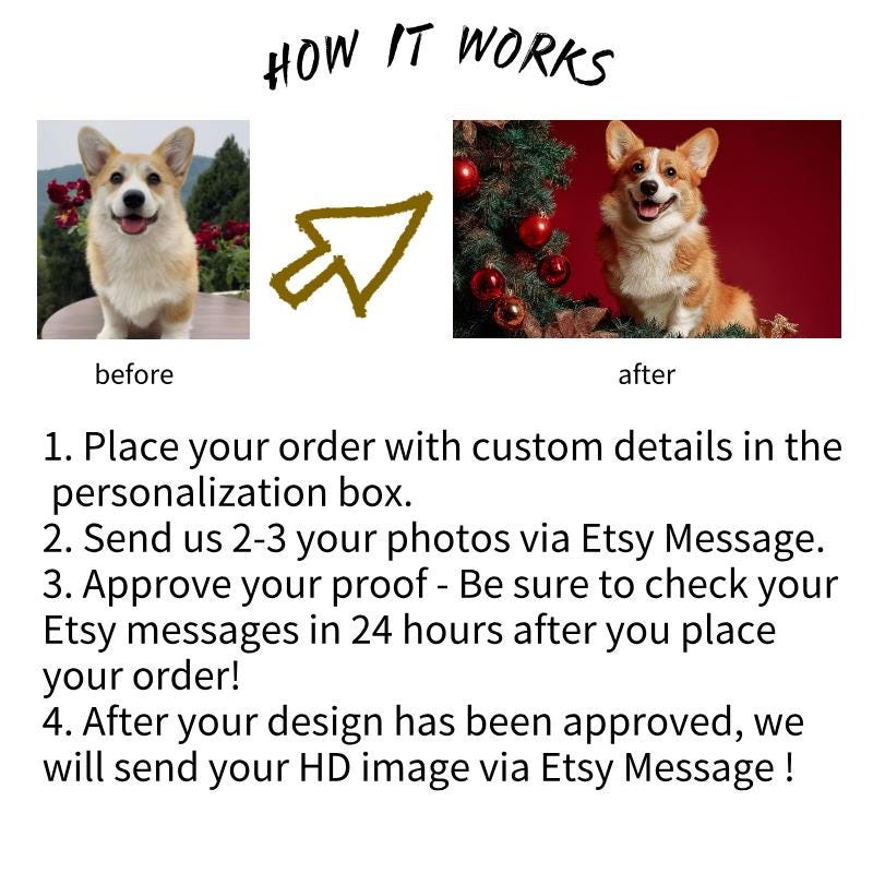 Custom Christmas Pet Portrait, Festive Holiday Wall Art (Digital)