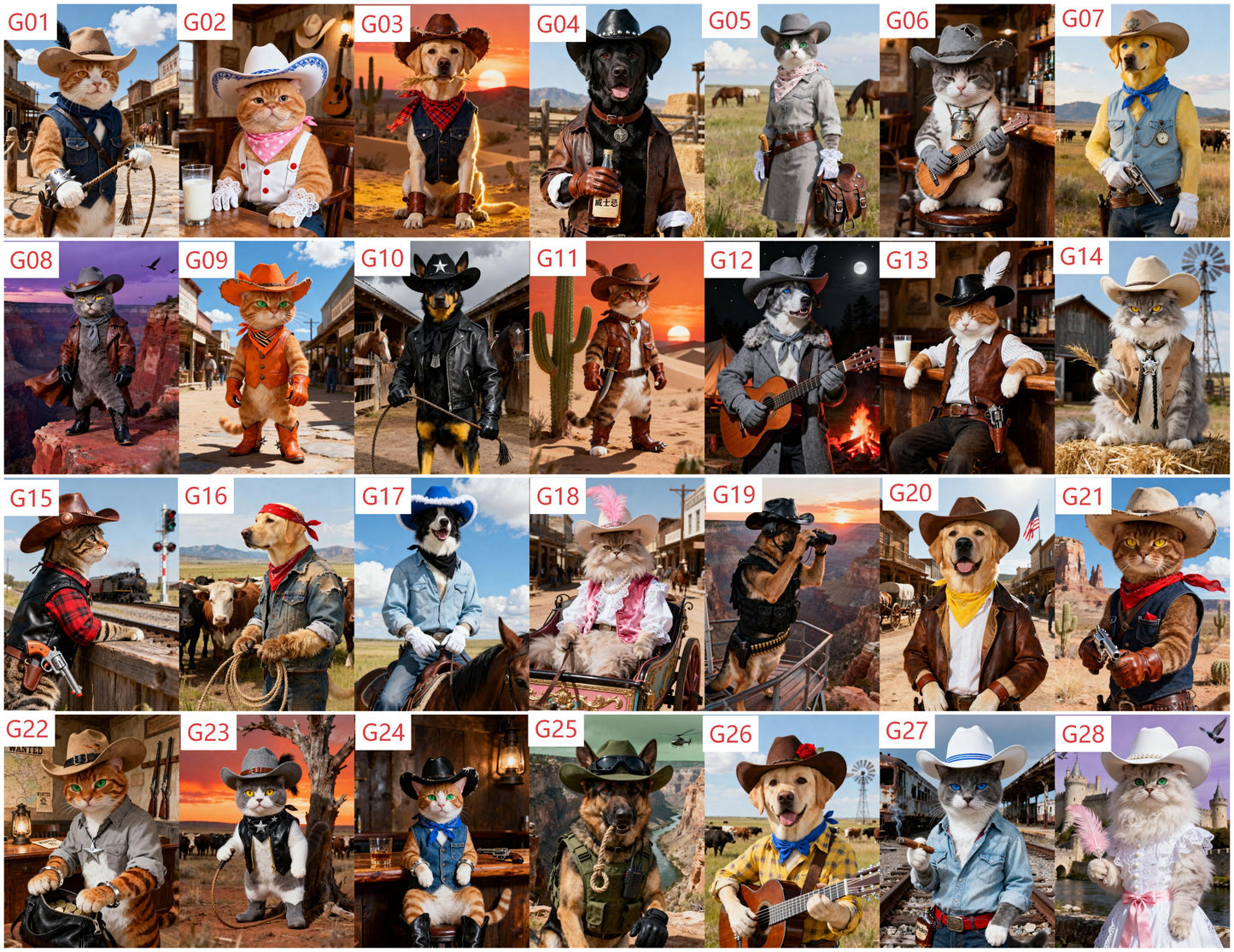 Custom Cowboy Pet Portrait From Photo - Unique Pet Lover Gift (Digital)