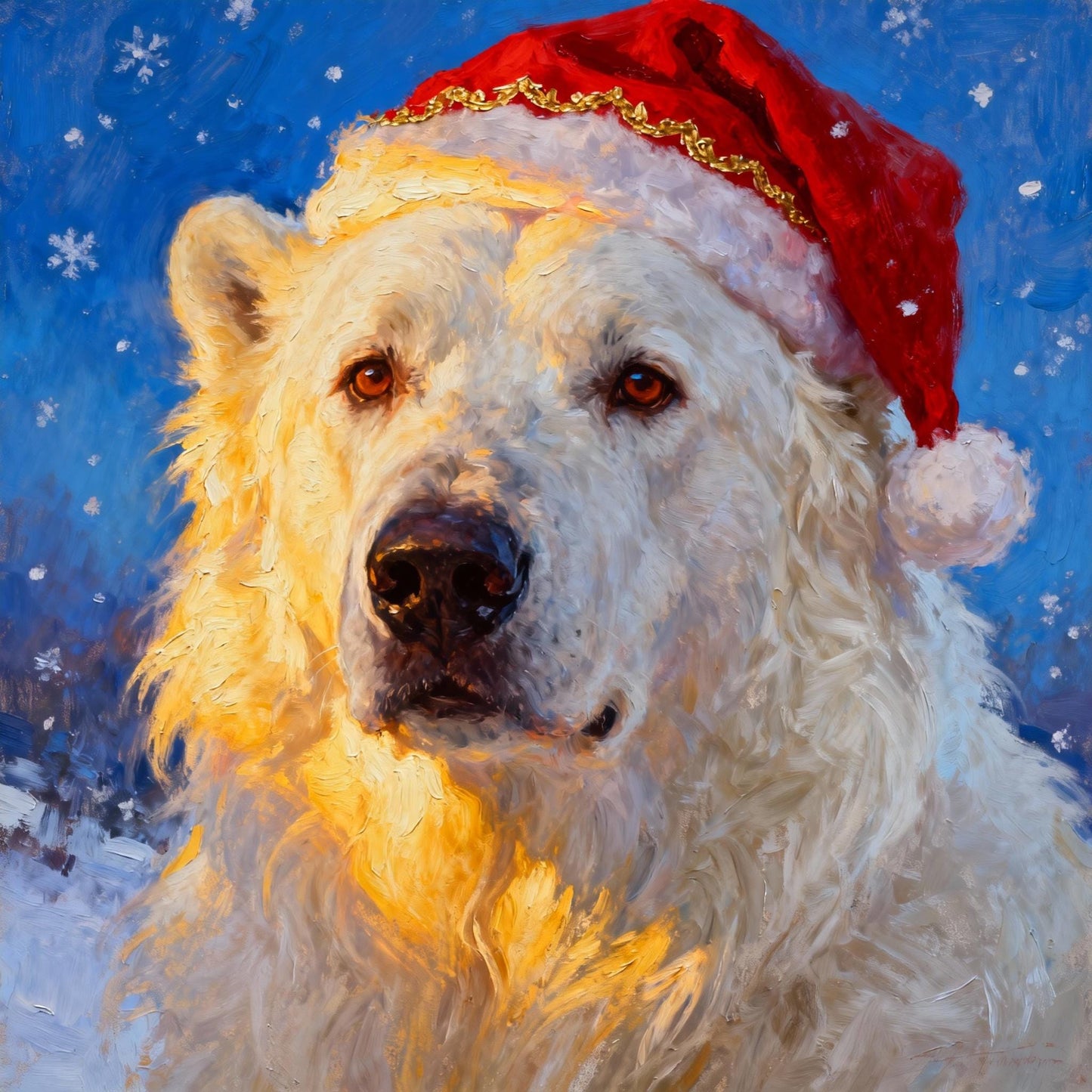 Custom Christmas Pet Portrait Canvas, Festive Holiday Wall Art