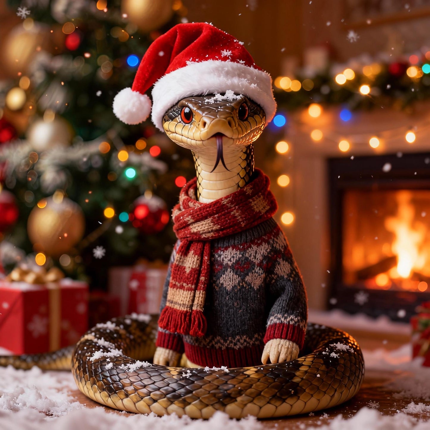 Custom Christmas Pet Portrait Canvas, Festive Holiday Wall Art (Digital Print)