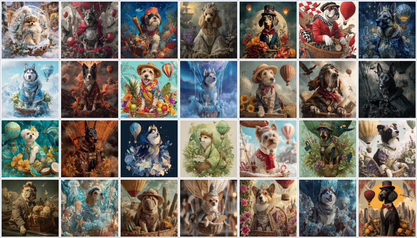Midjourney Prompts: fantasy Oil Painting dog Portraits (PDF Guide)Personalized Gift for your pet