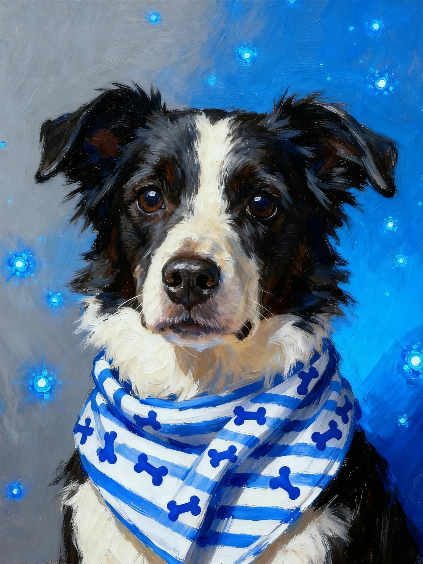 Custom Christmas Pet Portrait: Big-Head Photo Art (Digital)