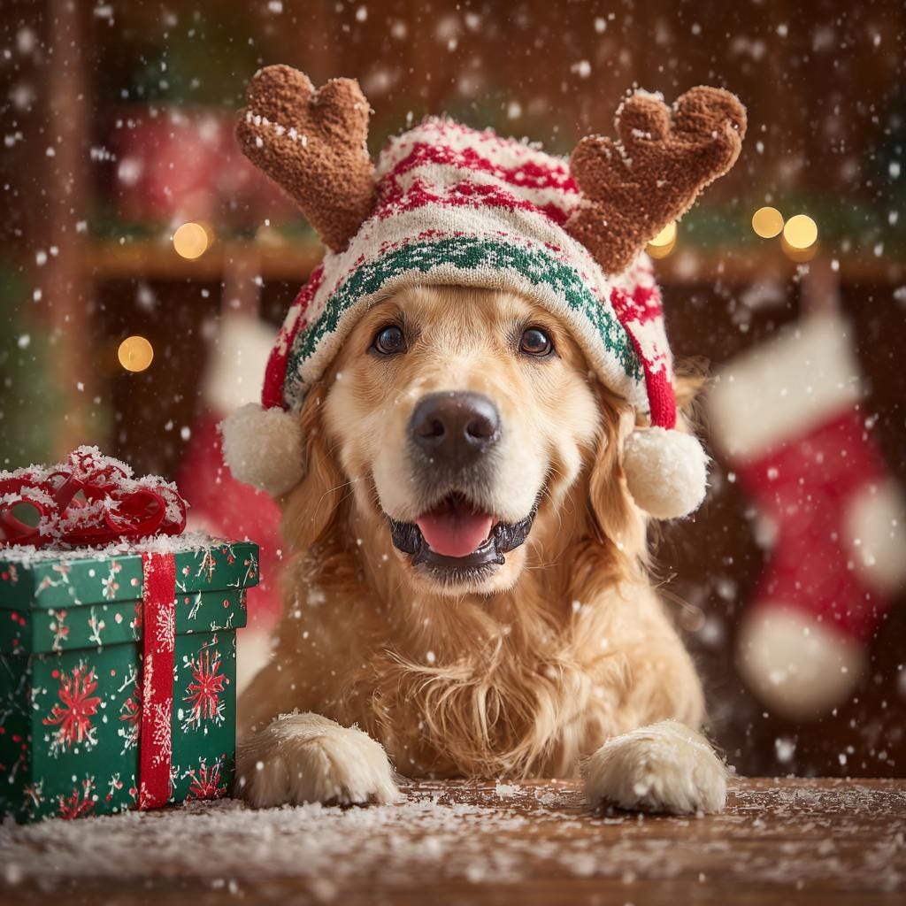 Christmas gift Custom pet Portrait from photo holiday wall art canvas Christmas Pet Portrait   - Festive Pet Photo Gift  for pet lover