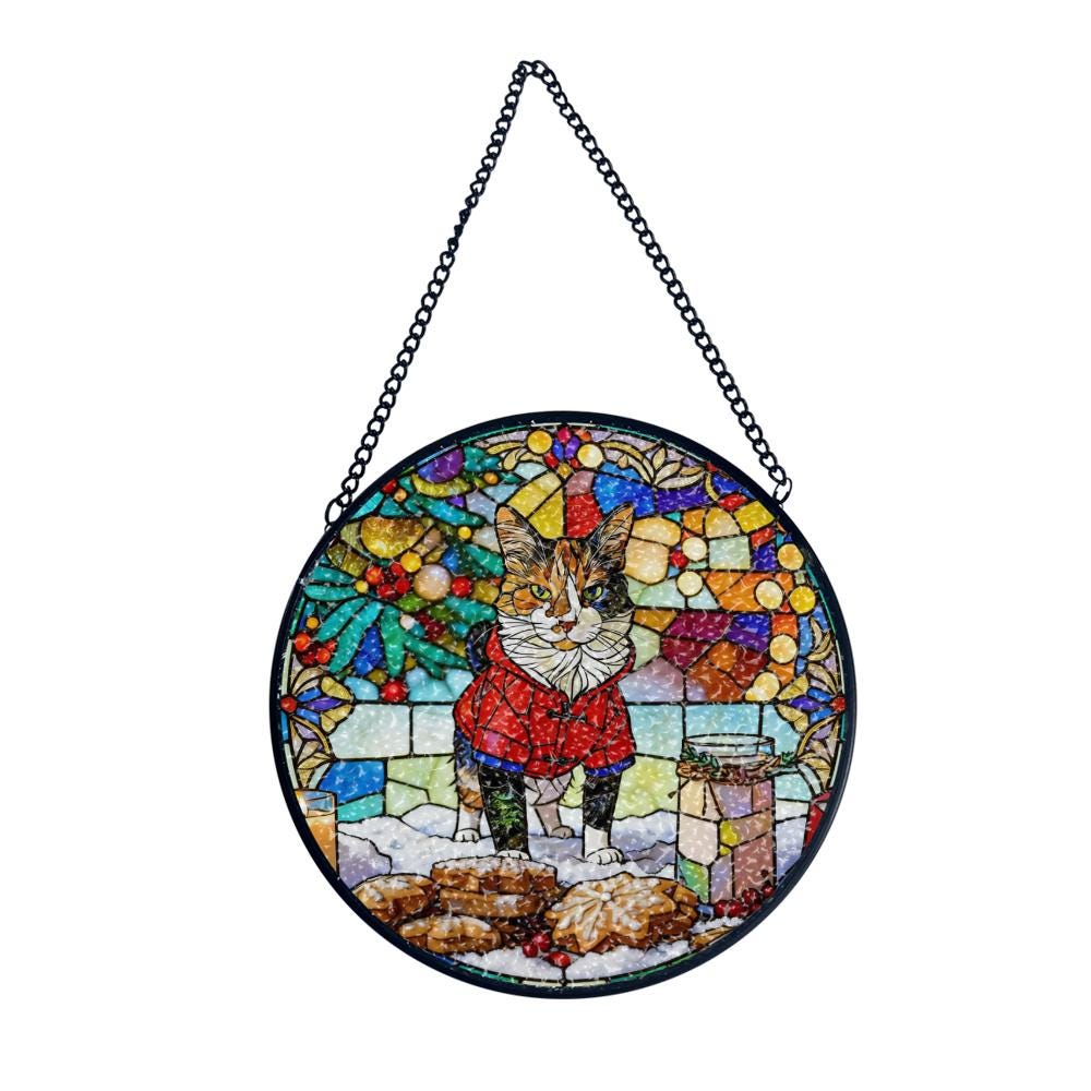 Custom Stained Glass Suncatcher Stained Glass Pet Portrait • Personalized Dog & Cat Suncatcher Memorial Gift Custom Window Hanging Art