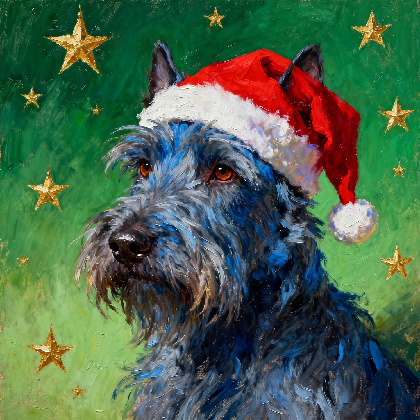 Custom Christmas Pet Portrait Canvas, Festive Holiday Wall Art
