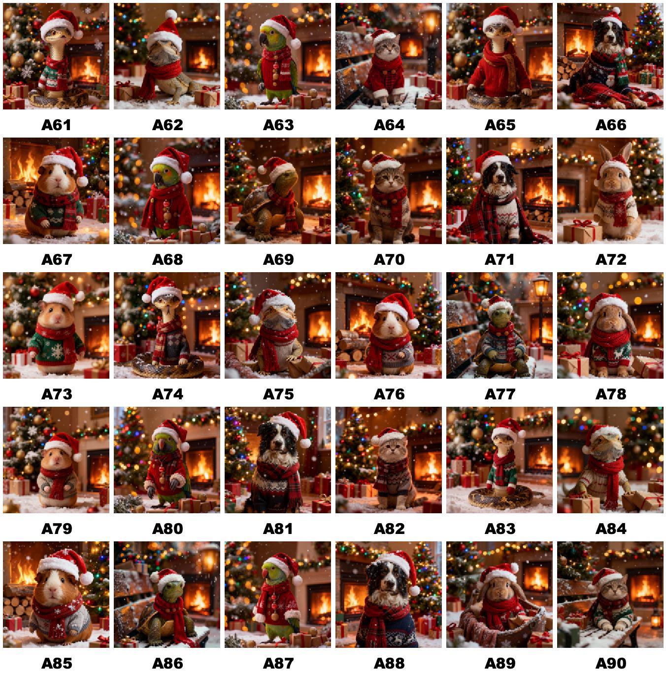 Custom Christmas Pet Portrait Canvas, Festive Holiday Wall Art (Digital Print)