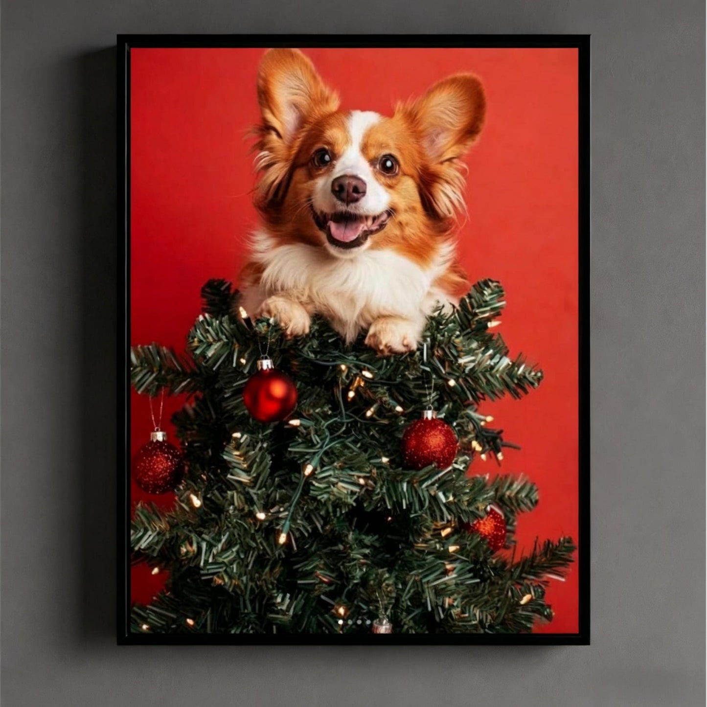Custom Pet Portrait – Festive Holiday Wall Art