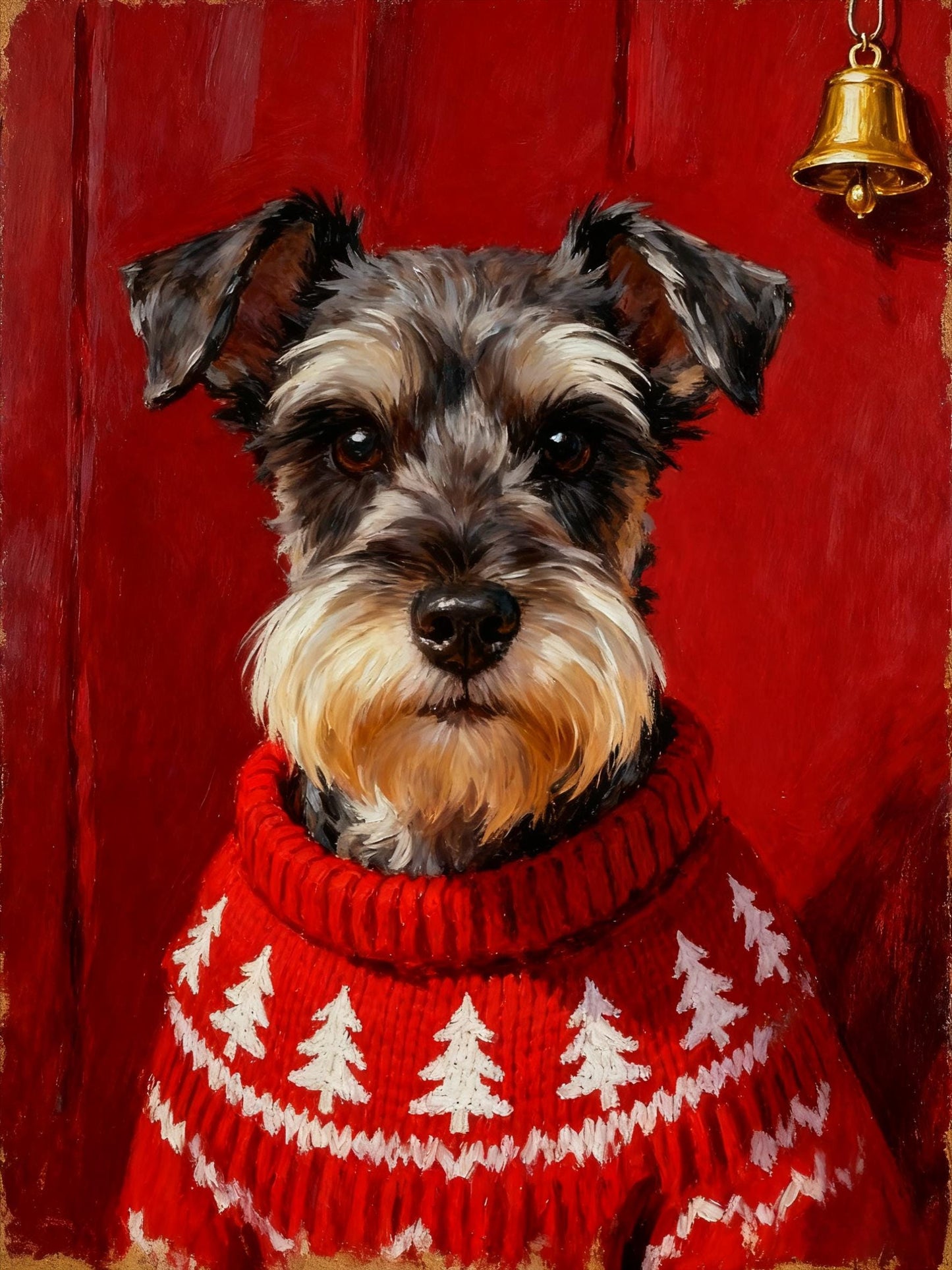 Custom Christmas Pet Portrait: Big-Head Photo Art (Digital)
