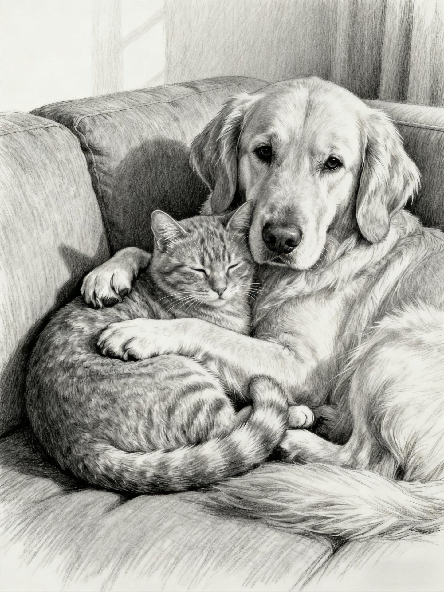 Custom Pet Sketch Portrait: Personalized Pet Art (Digital Download)