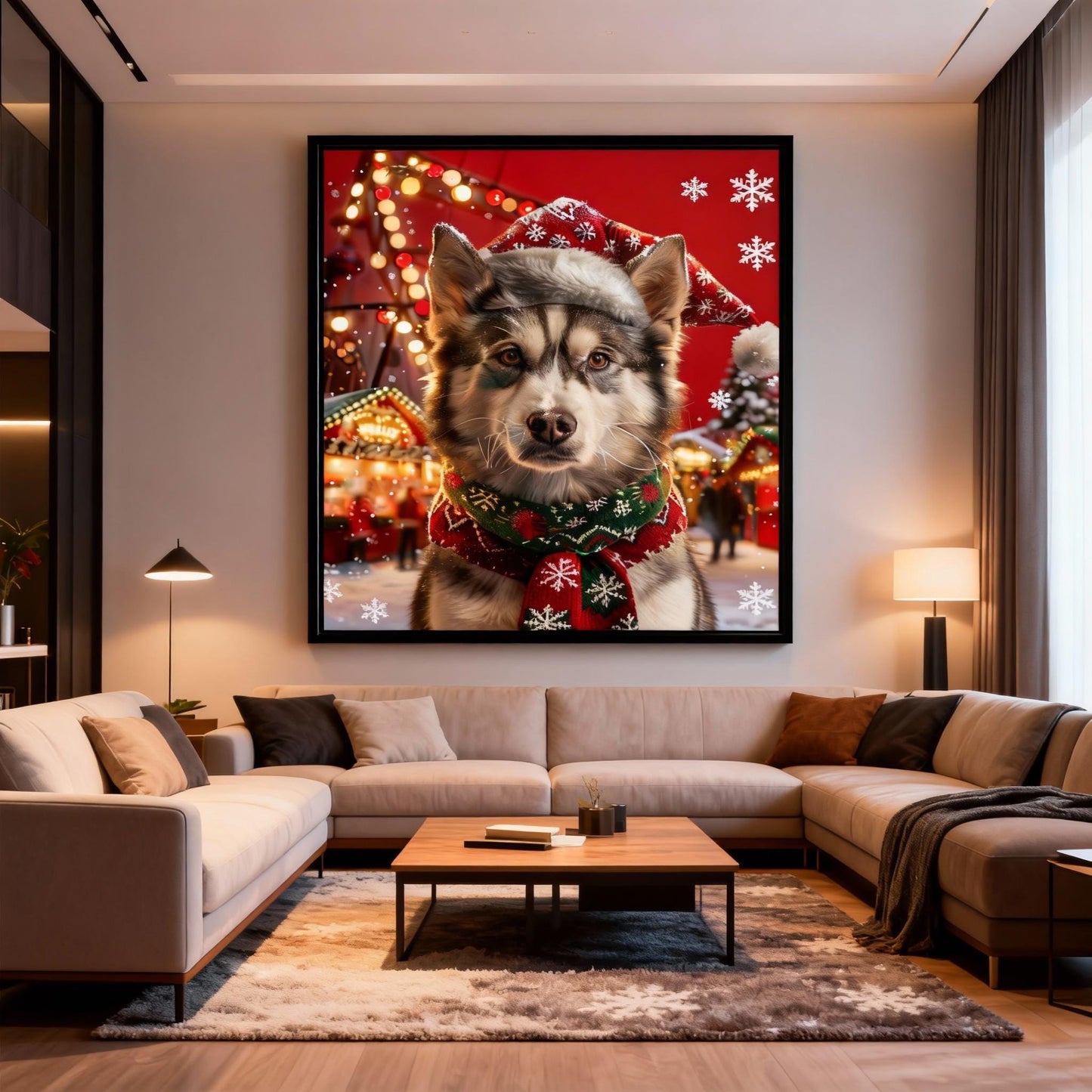 Custom Christmas Pet Portrait - Festive Holiday Wall Art