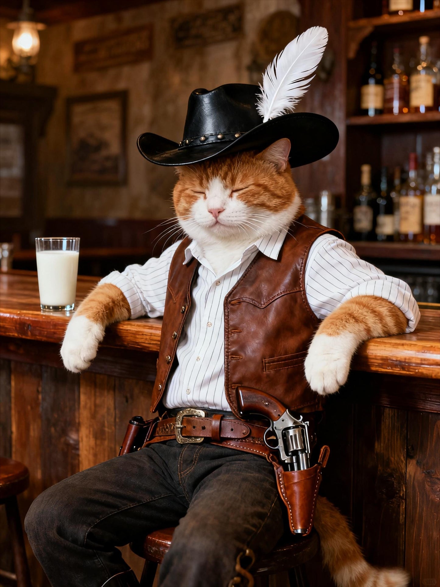 Custom Cowboy Pet Portrait From Photo - Unique Pet Lover Gift (Digital)