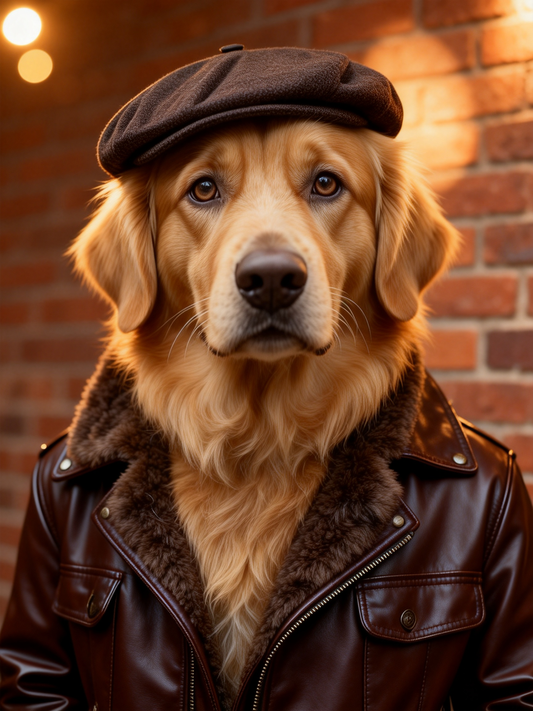 Christmas Custom pet Portrait from photo handsome gentle pet portrait with hat holiday wall art canvas Christmas Dog Portrait Canvas, Floater Frame Pet Gift for pet lover