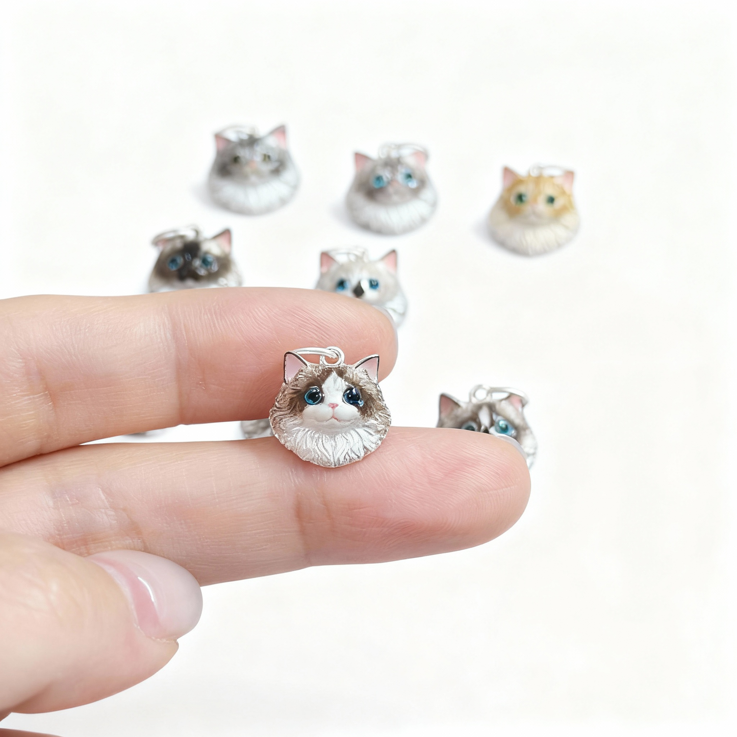 Custom Pet Portrait Necklace Handmade Pendant 99 Sterling Silver Chain Personalized Pet Memorial gift for pet lover