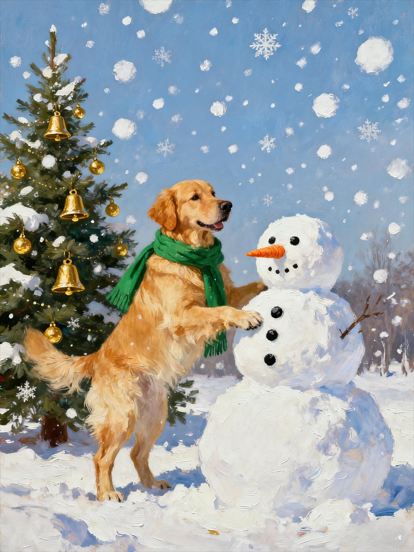 Custom Christmas Pet Portrait, Festive Holiday Wall Art (Digital)