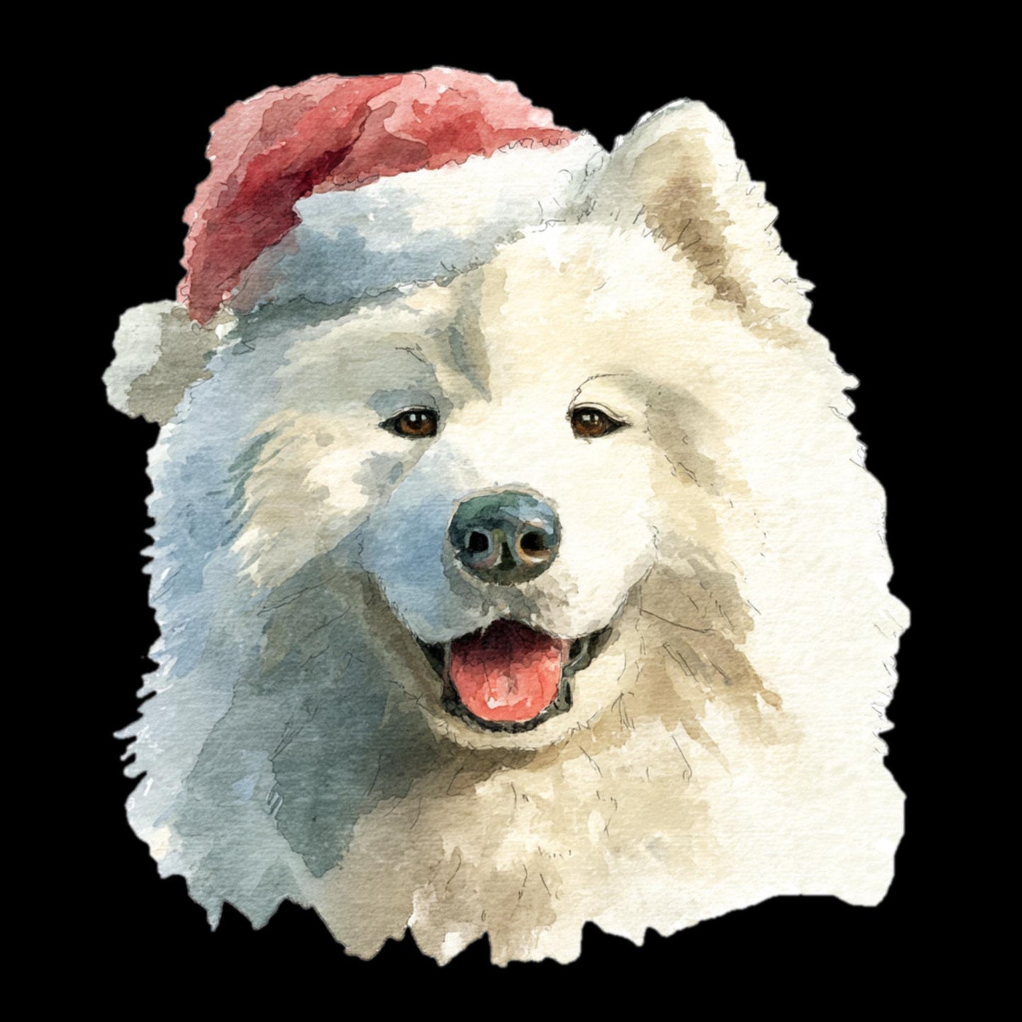 Watercolor Christmas Dogs PNG: 100 Breeds with Santa Hats (Digital Download)