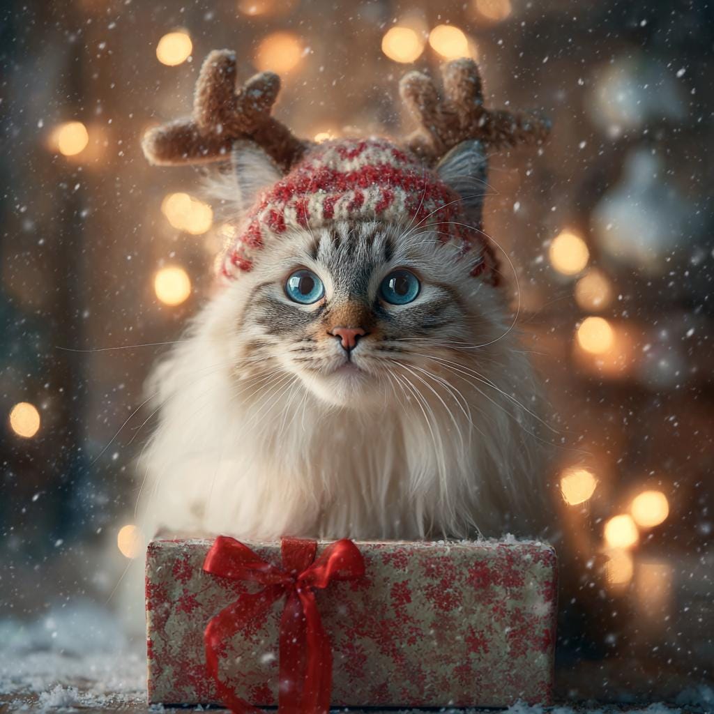 Custom Christmas Pet Portrait: Festive Holiday Wall Art (Digital)