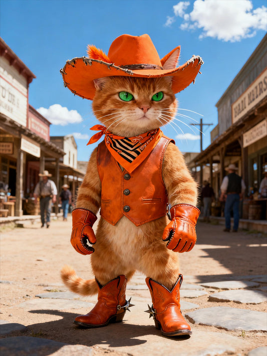 Custom Cowboy Pet Portrait From Photo - Unique Pet Lover Gift (Digital)