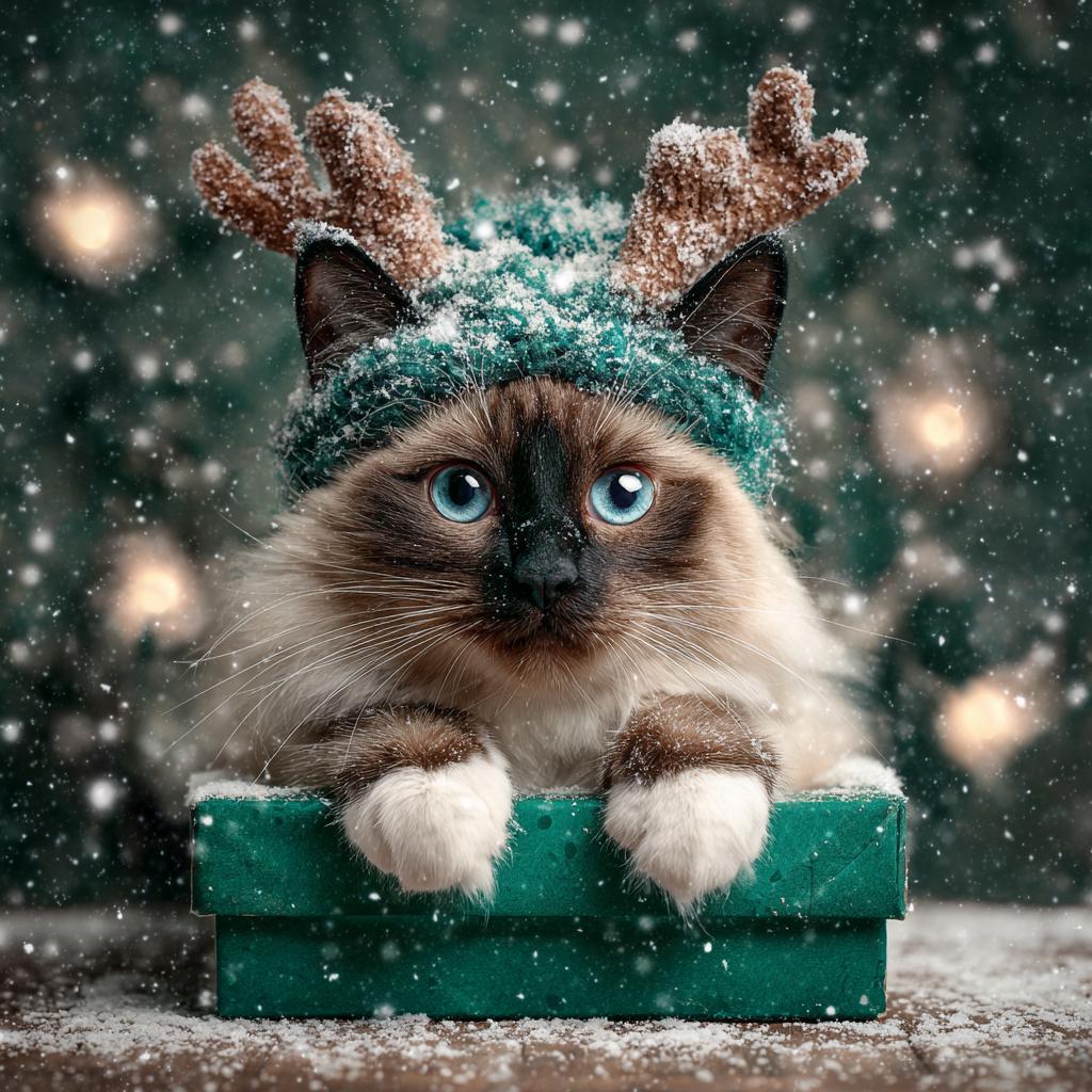 Custom Christmas Pet Portrait: Festive Holiday Wall Art