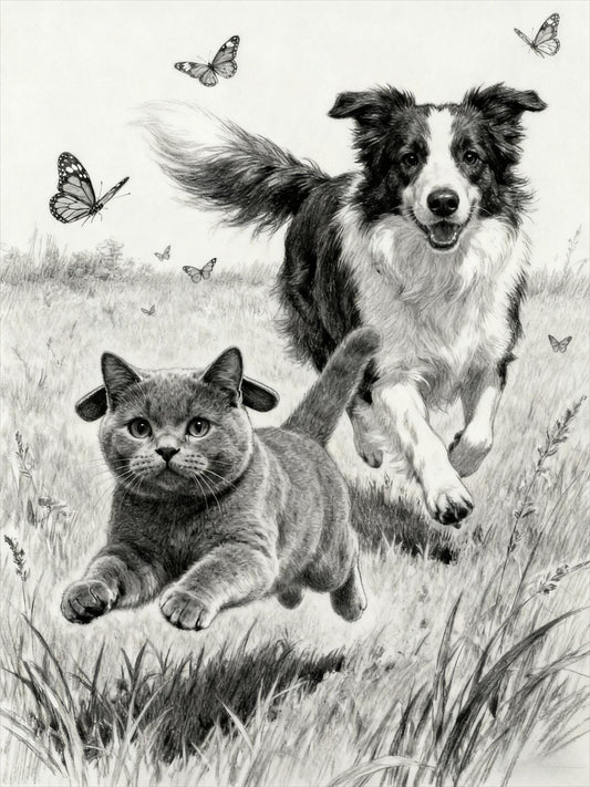 Custom Pet Sketch Portrait: Personalized Pet Art (Digital Download)