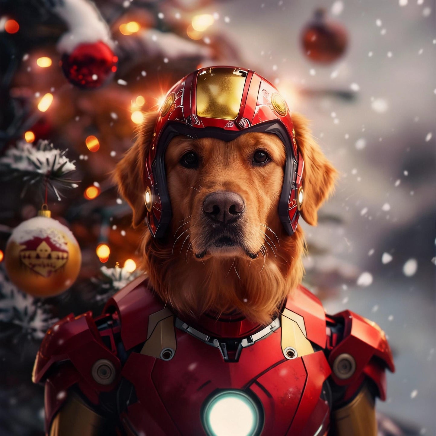 Custom Pet Portrait – Festive Holiday Wall Art