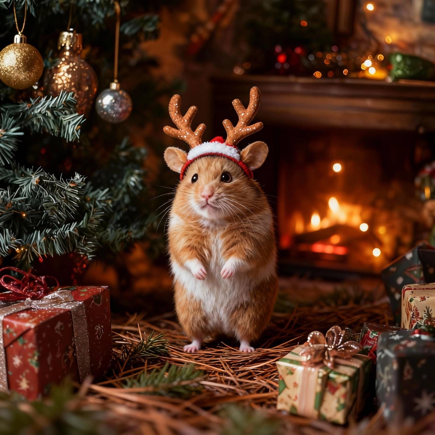 Custom Christmas Pet Portrait, Holiday Wall Art Canvas, Exotic Pet Gift