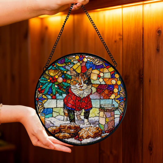 Custom Stained Glass Suncatcher Stained Glass Pet Portrait • Personalized Dog & Cat Suncatcher Memorial Gift Custom Window Hanging Art