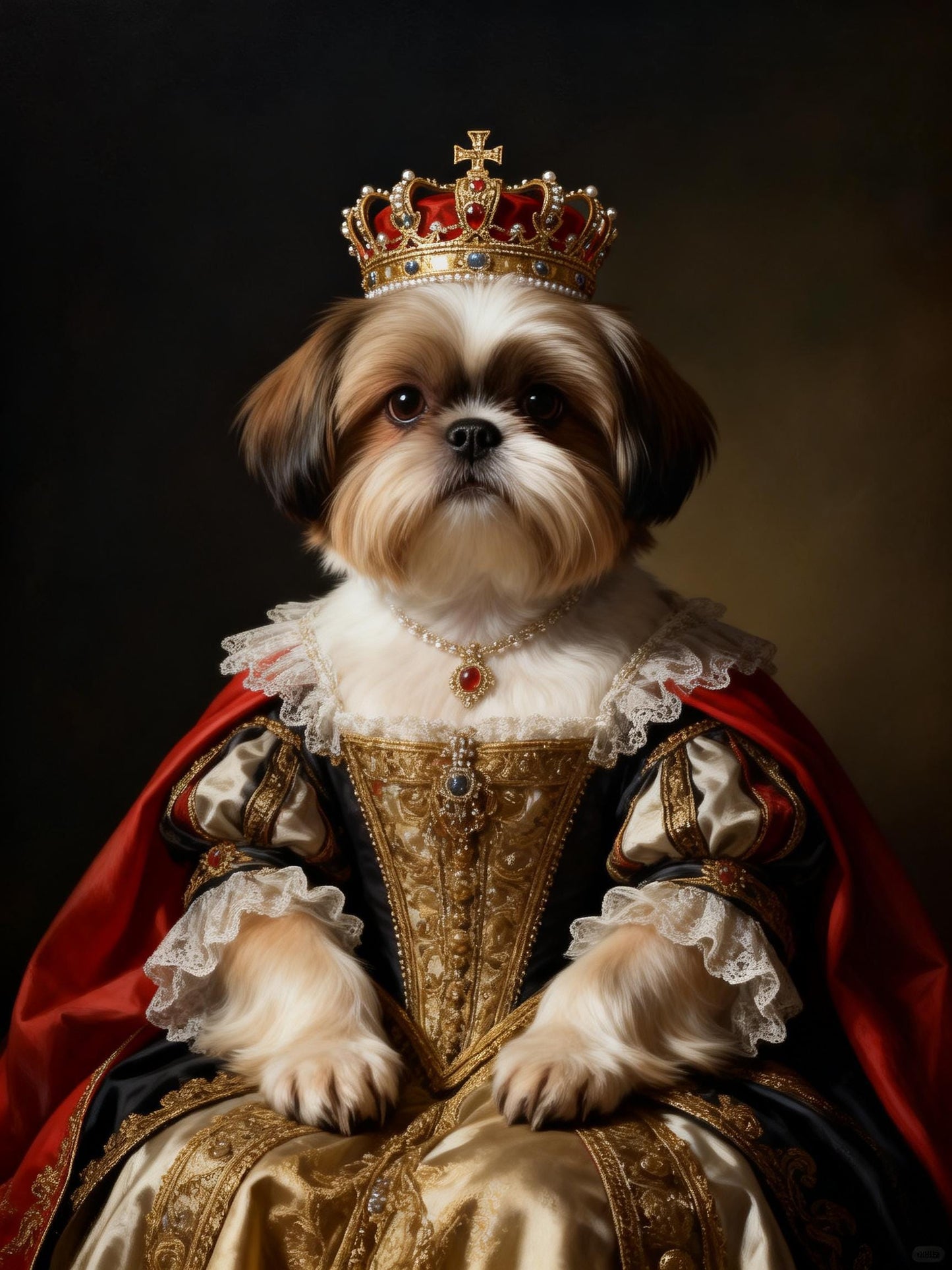 Custom pet Portrait from photo,Royal Pet King Portrait Painting Digital Art, Portrait Art Design,Festive Pet Photo Gift  for pet lover