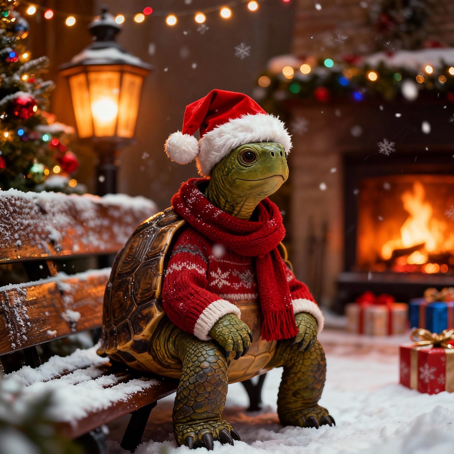 Custom Christmas Pet Portrait Canvas, Festive Holiday Wall Art (Digital Print)