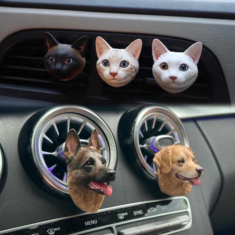 Custom Pet Portrait Car Vent Diffuser, Personalized Aroma Stone, Pet Lover Gift