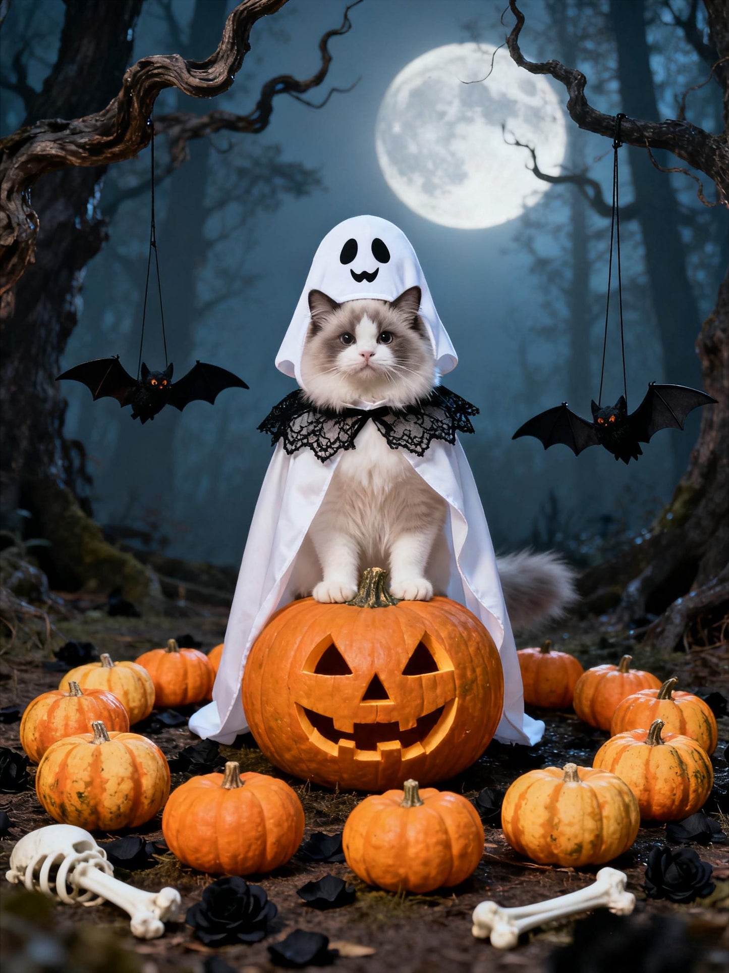 Halloween Pet Portrait Midjourney Prompts: AI Art Painting (Digital Download)