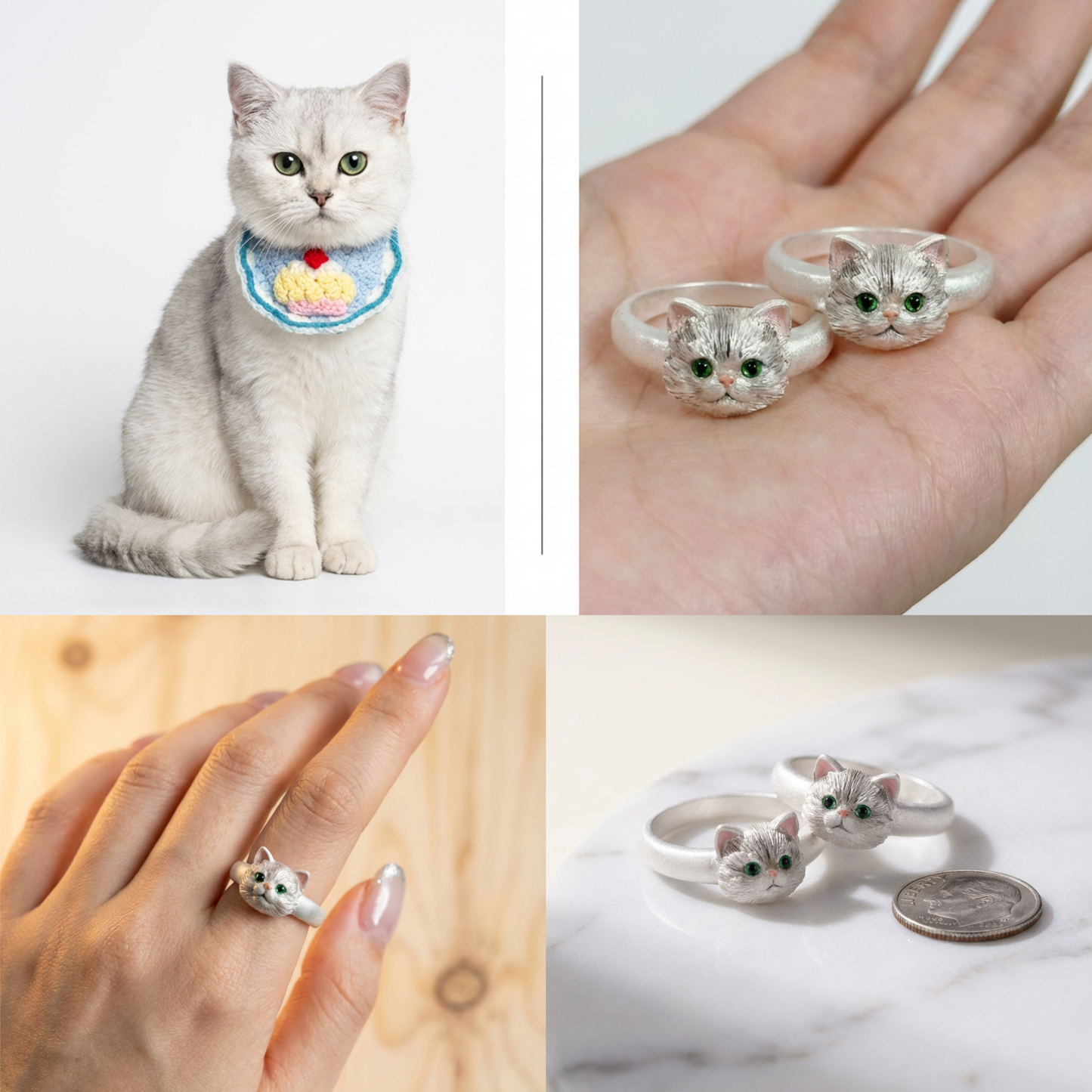 Custom Pet Portrait Bracelet Bead - Hand-Sculpted Pet Head, Compatible with Basic Chains, Multi-Pet Bead Combination Available, Engravable, Versatile Daily Accessory ✨